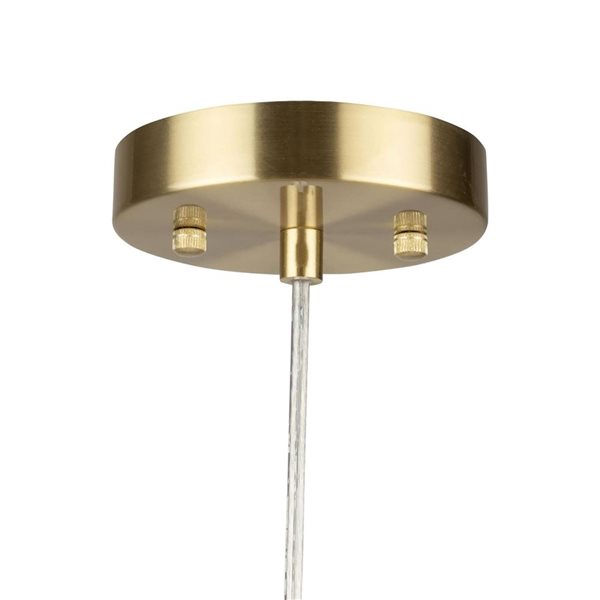 Artcraft Lighting Vita 1-Light Modern Pendant Light w/ Ribbed Glass Globe Shade - White/Brass