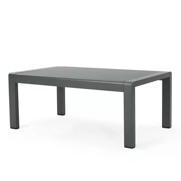 Clihome Outdoor Patio Aluminum Rectangle Coffee Tables - Grey