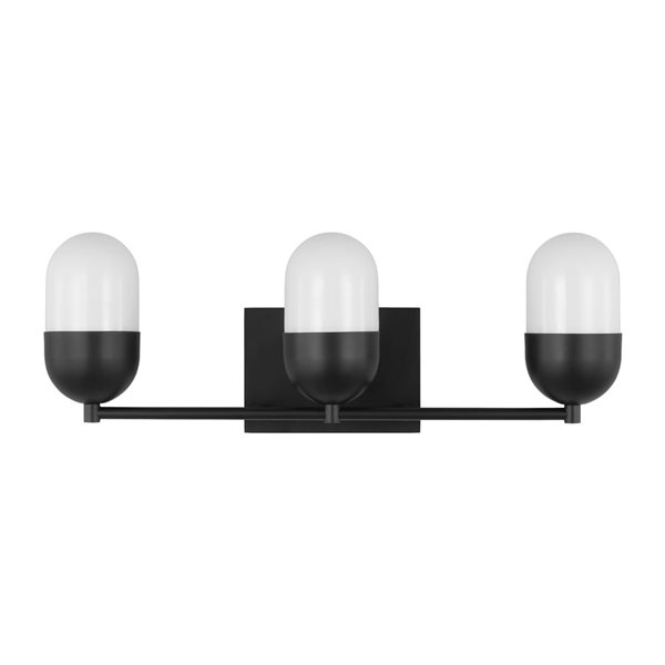 Generation Lighting Foster 3-Light Black Large Vanity Light Bar