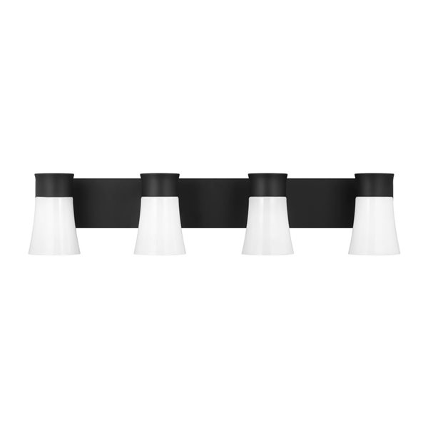 Generation Lighting Roy 4-Light Black Extra Large Vanity Light Bar
