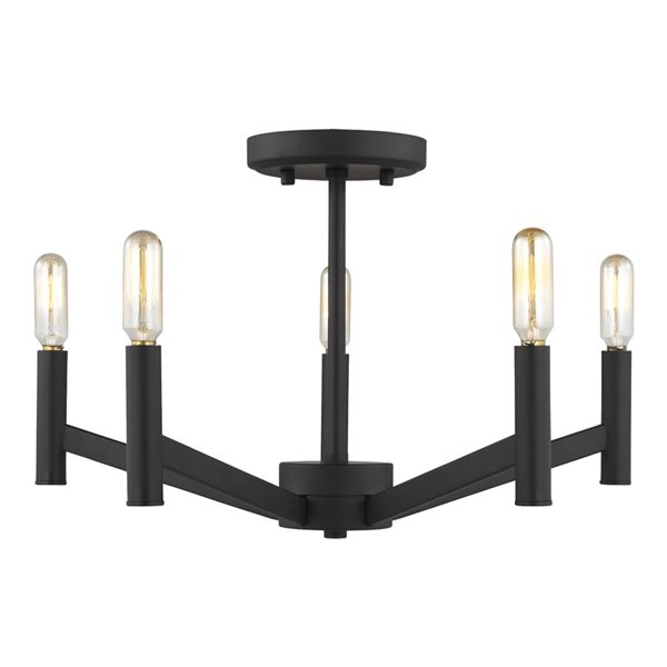 Generation Lighting Vector 5-Light Black Semi-Flush Mount