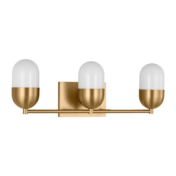 Generation Lighting Foster 3-Light Brass Large Vanity Light Bar
