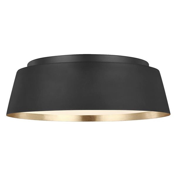 Generation Lighting Asher 3-Light Black Medium Flush Mount