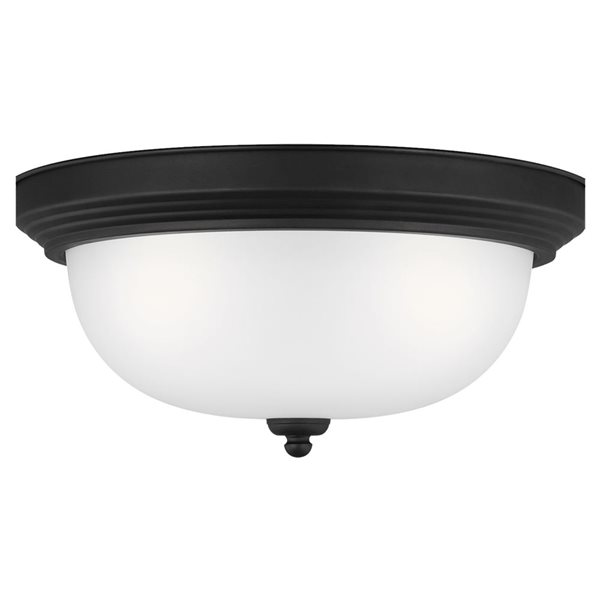 Generation Lighting Geary 3-Light Black Ceiling Flush Mount