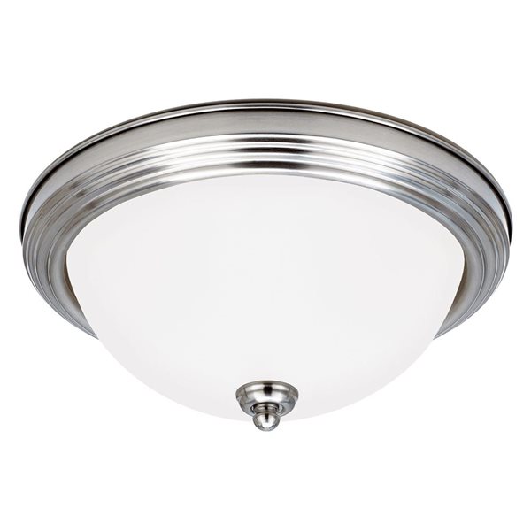 Generation Lighting Geary 2-Light Nickel Ceiling Flush Mount
