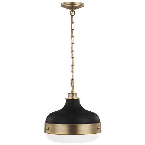 Generation Lighting Cadence Dark Antique Brass/Matte Black Pendant