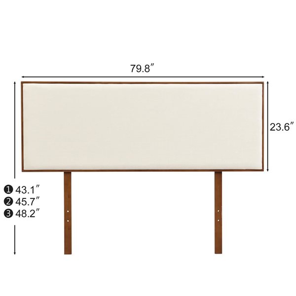 Mondawe King Size Bamboo Adjustable Headboard - Off-White