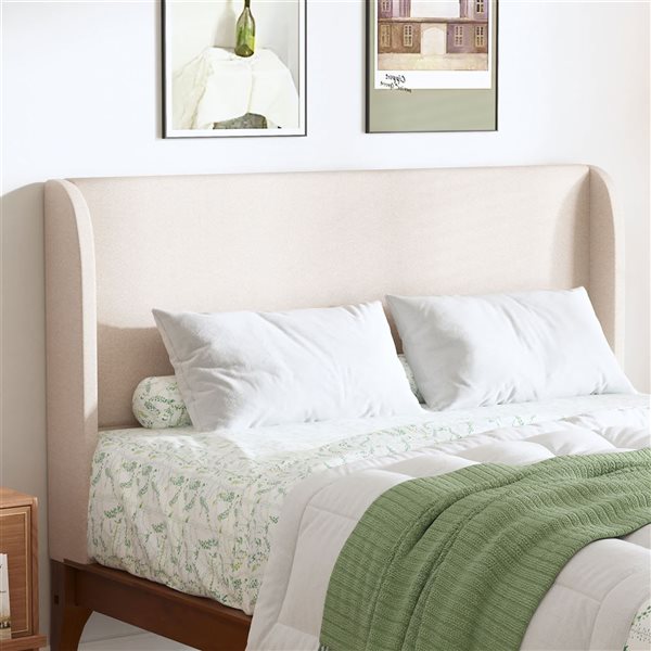 Mondawe King Size Double Wing High Headboard - Brown