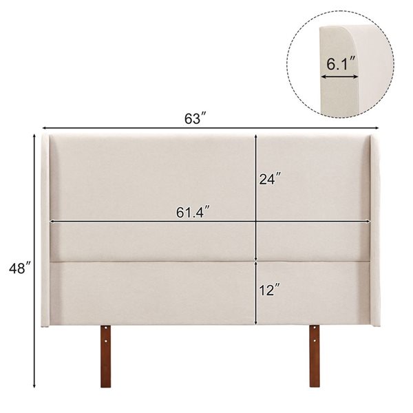 Mondawe King Size Double Wing High Headboard - Brown