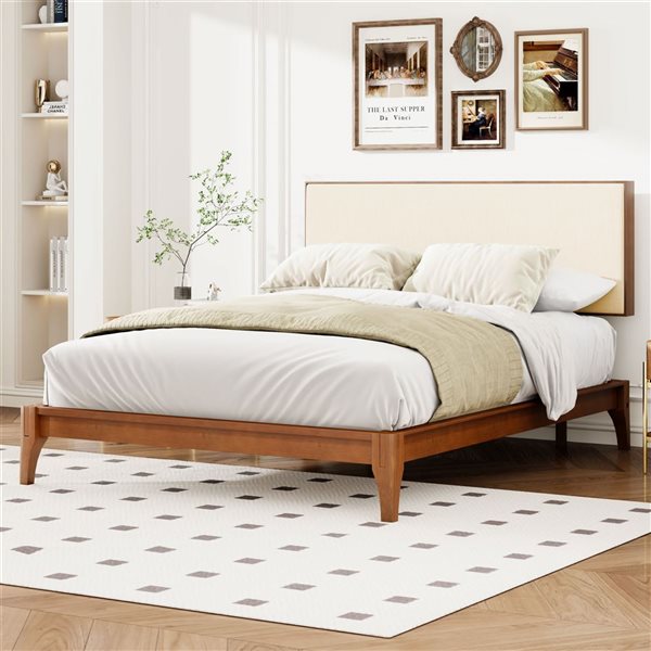 Mondawe Queen Size Bamboo Adjustable Headboard - Off-White
