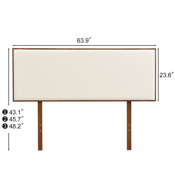 Mondawe Queen Size Bamboo Adjustable Headboard - Off-White
