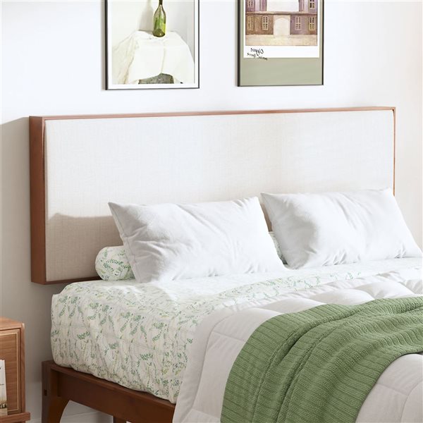 Mondawe Queen Size Bamboo Adjustable Headboard - Off-White