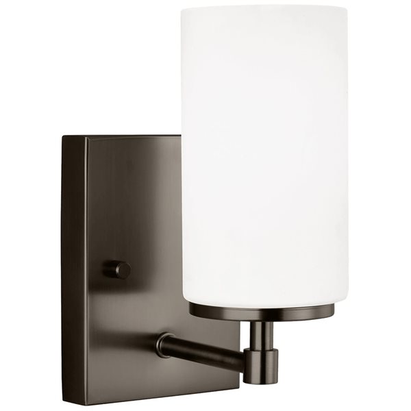 Generation Lighting Alturas 4.375-in 1-Light Bronze Wall / Bath Sconce