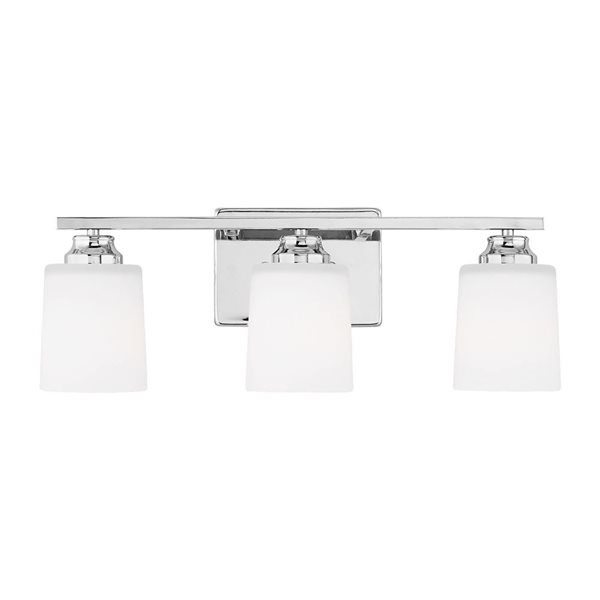 Generation Lighting Vinton 20.75-in 3-Light Chrome Wall / Bath Sconce