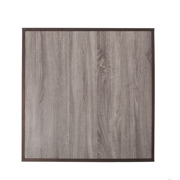 Clihome Grey and Bronze MDF Modern Industrial Coffee Table