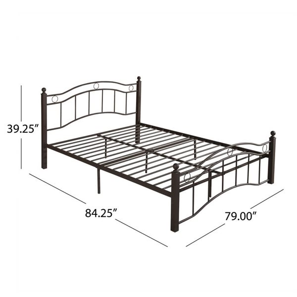 Homy Casa King Size Metal Platform Bed Frame + Under Bed Storage - Copper