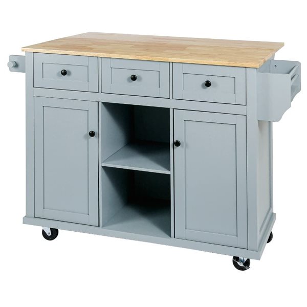 Kitchen Rack Rona Homy Casa Wheeled Kitchen Island w/ Drop-Leaf Countertop and Storage ...