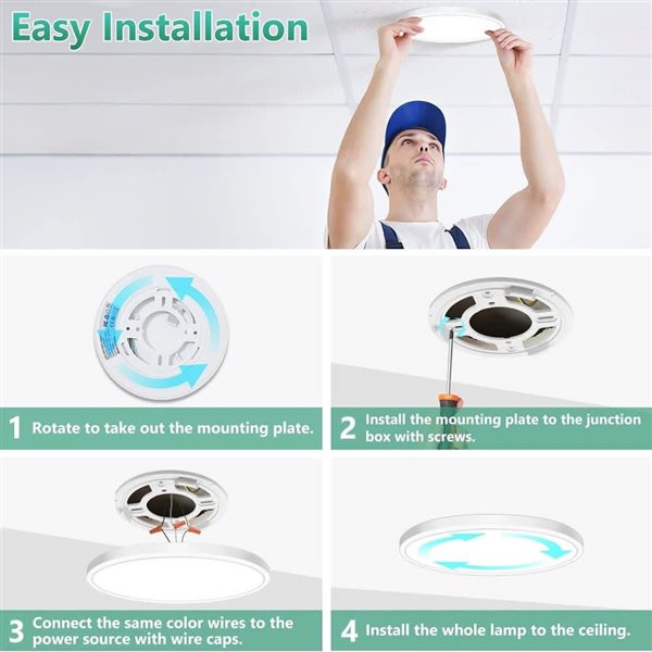 G1 Electronics 16-in White LED Flush Mount Ceiling Fixture