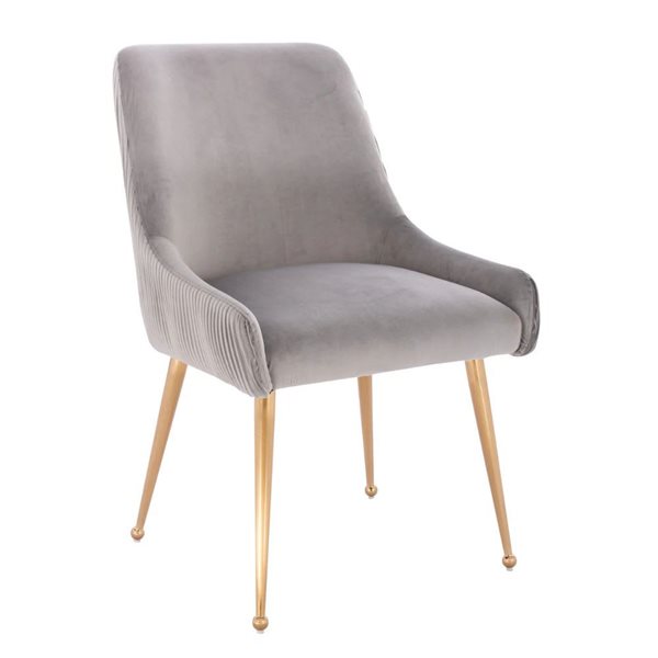 TAKE ME HOME Helen III Chair w/ Velvet Upholstery - Grey