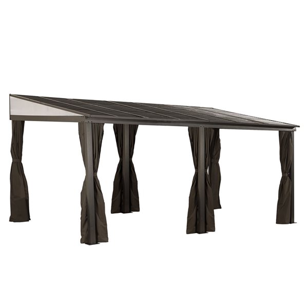 Sojag Portland 10 x 16-ft Lean-To Gazebo - Dark Brown