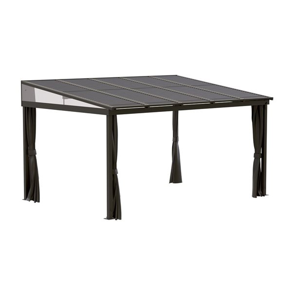 Sojag Portland 10 x 14-ft Lean-To Gazebo Dark Brown 500-9163551