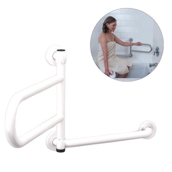 HealthCraft Products Dependa-Bar 16-in White Pivoting Grab Bar