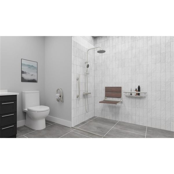 INVISIA SerenaSeat Pro 18-in Light Stain Wood Shower Seat