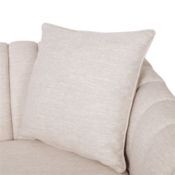 Homy Casa 3-Seat Sofa w/ Tufted Back and Sloped Arms + Accent Pillows