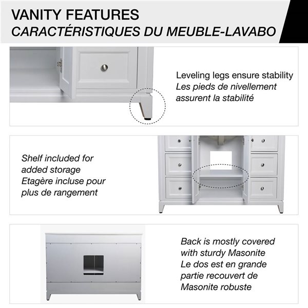 Vanuria 72-in Solid Oak Freestanding Vanity in Light Grey-Grey Quartz Top and Brushed Gold Hardware