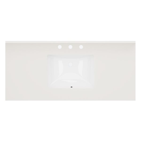 Urba 48-in Solid Oak Freestanding Vanity in White-White Quartz Top and Brushed Gold Hardware