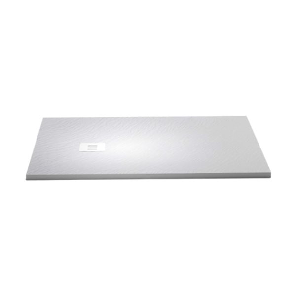 GEF Kaia 48 x 36-in Matte White Solid Surface Reversible Shower Base