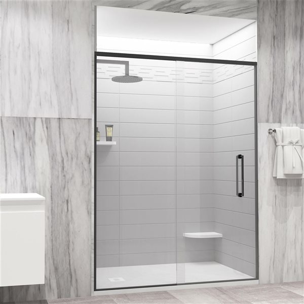 GEF Kaia 48 x 36-in Matte White Solid Surface Reversible Shower Base