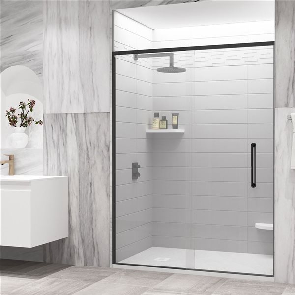 GEF Kaia 48 x 36-in Matte White Solid Surface Reversible Shower Base