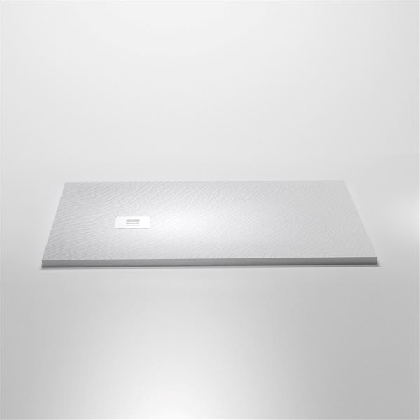 GEF Kaia 48 x 36-in Matte White Solid Surface Reversible Shower Base