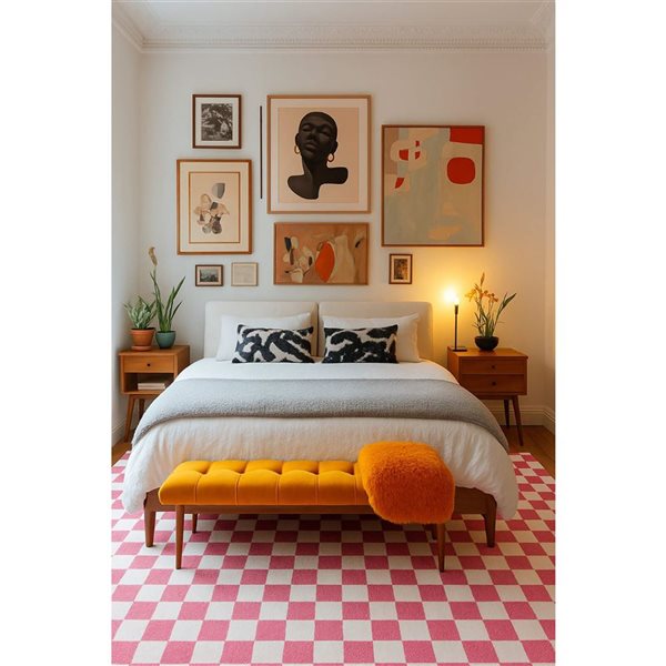 Rug Branch Metro 8 x 11-ft Checkered Blush Indoor Area Rug