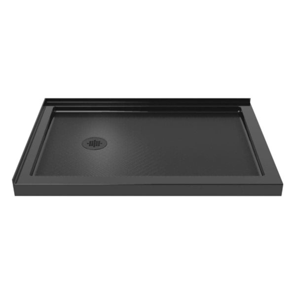 Turin LowStep 48 x 32 x 2.5-in Acrylic Corner Slip-Resistant Shower Base w/ Left Drain - Black
