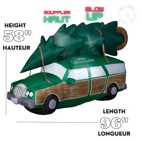 Gemmy Airblown WB National Lampoon's Christmas Vacation Station Wagon w/ Tree and LEDs Inflatable - Large