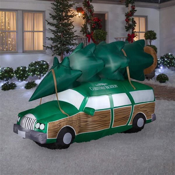Gemmy Airblown WB National Lampoon's Christmas Vacation Station Wagon w/ Tree and LEDs Inflatable - Large