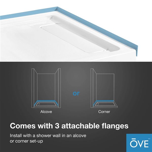 OVE Decors Tampa 54 In. W X 32 In. L X 72.01 In. H Alcove Shower Kit With Pivot Frameless Door In Satin Nickel And Shower Pan 15skc Tamp54 Sa