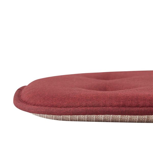 Marina Decoration U-Shaped Memory Foam 6-Pack Burgundy Tufted Nonslip Chair Cushion