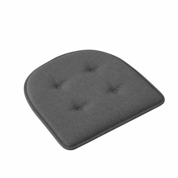 Marina Decoration U-Shaped Memory Foam 2-Pack Charcoal Tufted Nonslip Chair Cushion