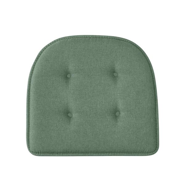Marina Decoration U-Shaped Memory Foam 4-Pack Green Tufted Nonslip Chair Cushion