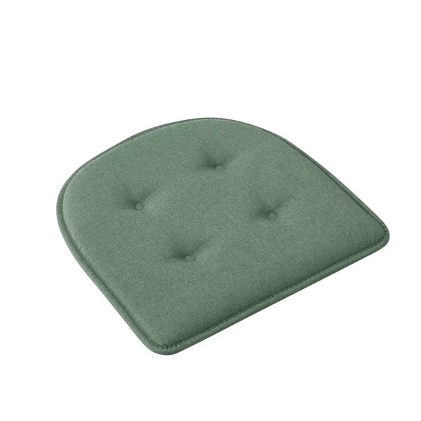 Marina Decoration U-Shaped Memory Foam 4-Pack Green Tufted Nonslip Chair Cushion
