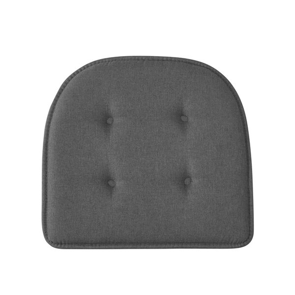 Marina Decoration U-Shaped Memory Foam 6-Pack Charcoal Tufted Nonslip Chair Cushion