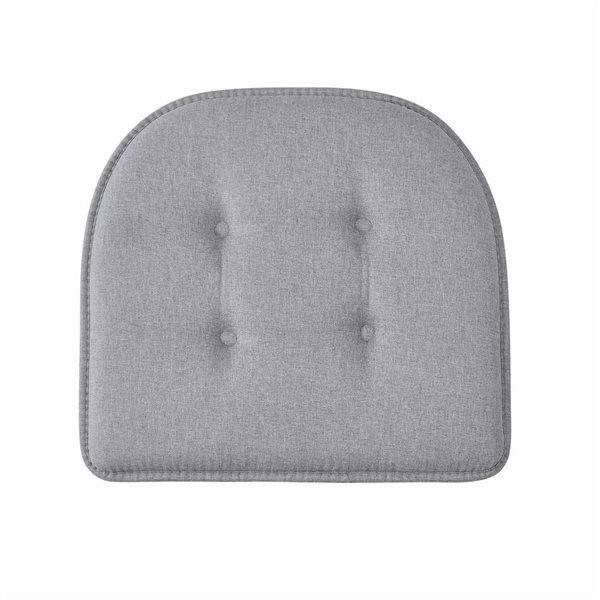 Marina Decoration U-Shaped Memory Foam 6-Pack Grey Tufted Nonslip Chair Cushion