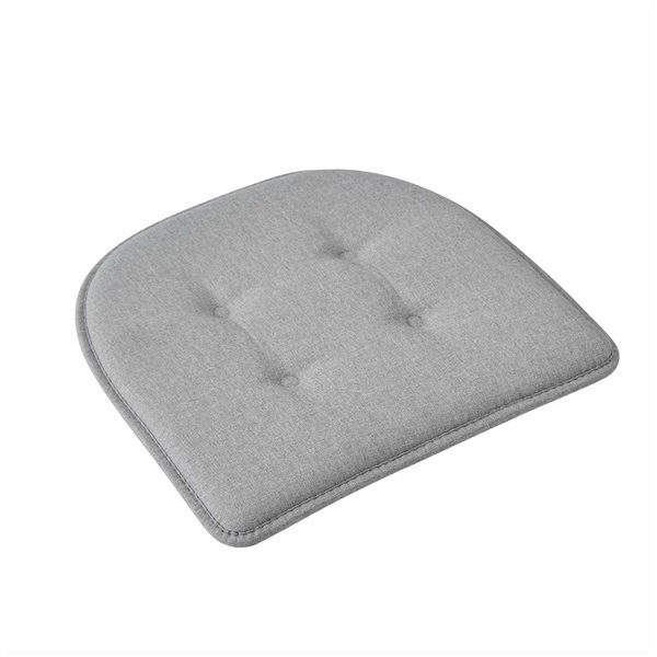 Marina Decoration U-Shaped Memory Foam 6-Pack Grey Tufted Nonslip Chair Cushion