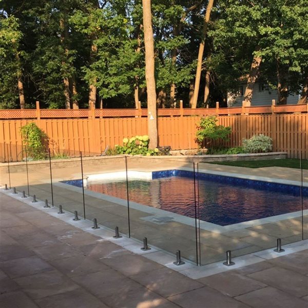 RF Transparent 20-ft x 36-in Black Finish Glass Railing & Pool Fencing Kit with Tempered Glass