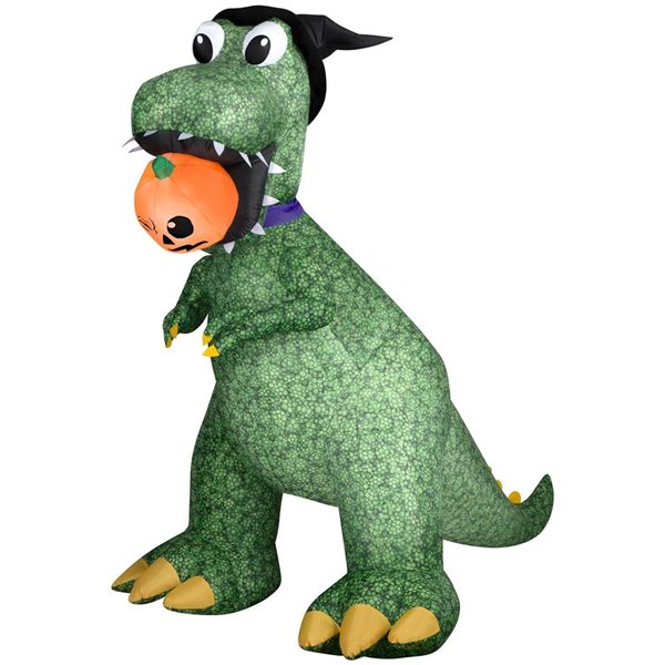 Gemmy Airblown Animated Halloween Inflatable T-Rex with Jack-O'-Lantern - 91 x 55-in