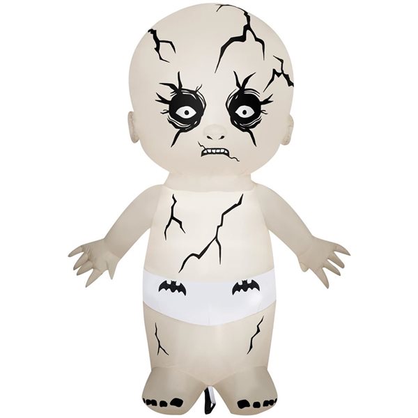 Gemmy Airblown Inflatable Halloween Animated Head Turning Zombie Doll- 72 x 57-in