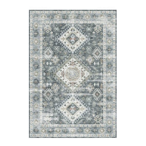 Erbanica 2-ft 5-in x 7-ft Brio Washable Nonslip Modern Rectangle Rug - Blue Grey